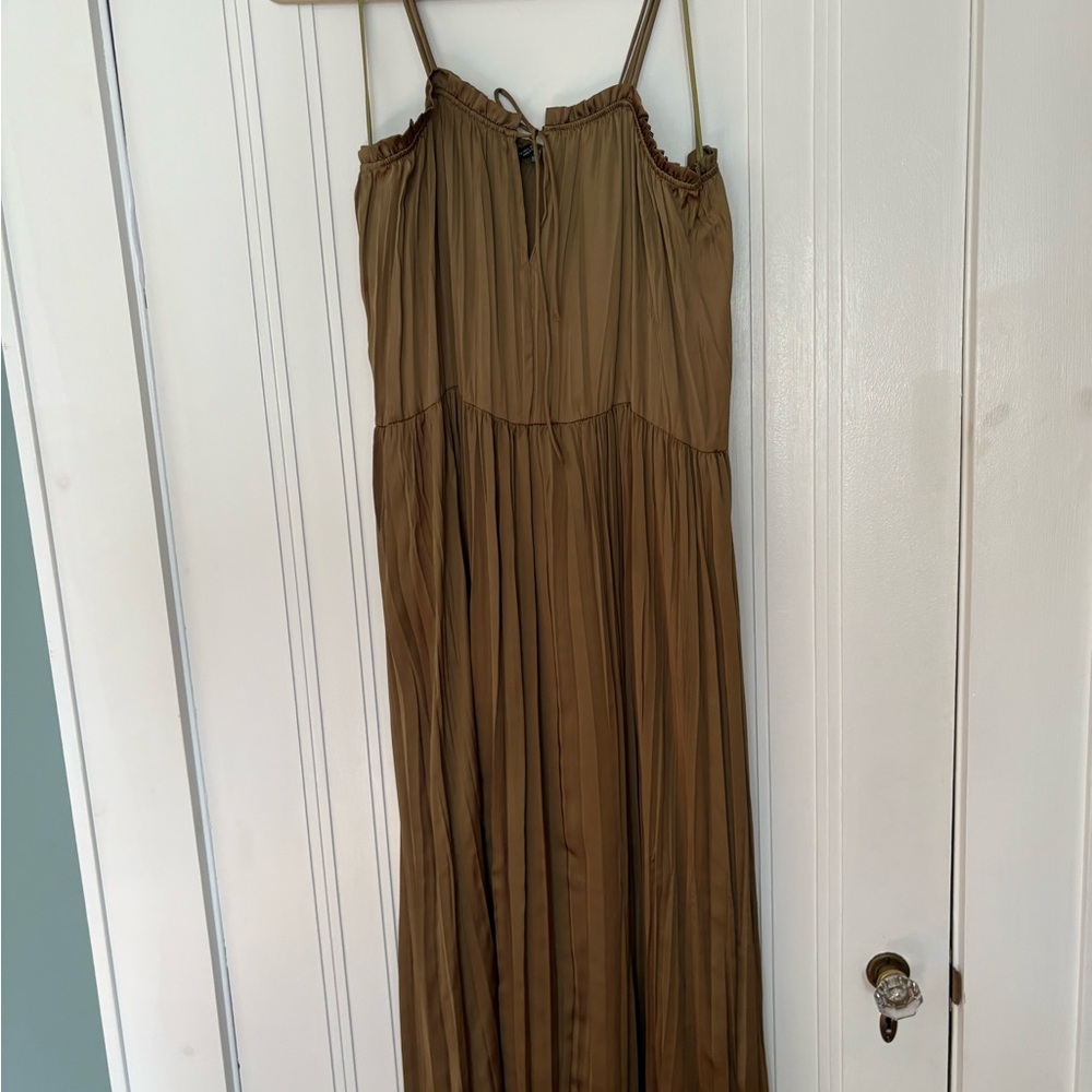 Zara Green/Brown Midi Dress